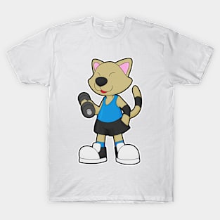 Cat at Fitness with Dumbbell T-Shirt